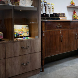 Metaphor | Wood and Veneer Cabinet with Turned Legs - Filing Cabinets