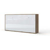 Invento Horizontal Wall Bed with mattress 35.4 x 78.7 inch, Oak Country/White Gl