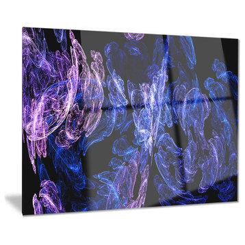 "Dark Blue Fractal Desktop Wallpaper" Abstract Digital Metal Wall Art, 28"x12"