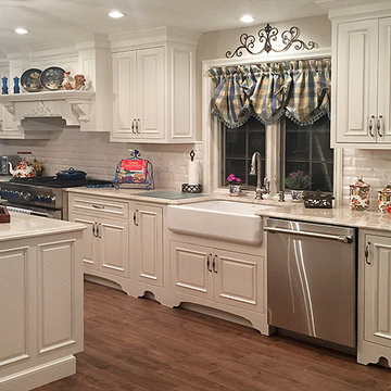 Direct Depot | White Traditional Decorative Custom Kitchen & China Cabinet