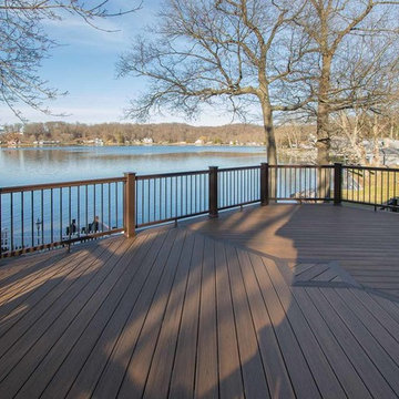 Panoramic Lake Home Deck at Gun Lake
