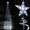 5 Ft Led Spiral Tree xmas Light Cool White Indoor/Outdoor Garden Battery