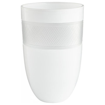 Large Calypso Vase, White, Glass, 12"H (08654 M6M48)