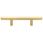 GlideRite Hardware - 3" Center Solid Steel 6" Bar Pull, Satin Gold, Set of 10 - Give your bathroom or kitchen cabinets a contemporary look with this pack of solid steel handles with 3-inch screw spacing. These bar pulls add a modern touch to even the most traditional of cabinets and are a quick and inexpensive way to refresh a kitchen or bathroom. Standard #8-32 x 1-inch installation screws are included.