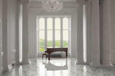 Home design - large traditional home design idea in New York