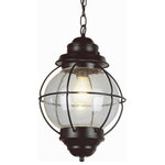 Trans Globe - Trans Globe 69903 BK One Light Outdoor Medium Hanging Lantern - Height : 13.5"Diameter / Width : 9"LampingOne Light Outdoor Me Black Seeded Glass *UL Approved: YES Energy Star Qualified: n/a ADA Certified: n/a  *Number of Lights: Lamp: 1-*Wattage:60w A19 Medium Base bulb(s) *Bulb Included:No *Bulb Type:A19 Medium Base *Finish Type:Black