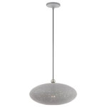 Livex Lighting - Livex Lighting 49102-80 Dublin - 10.25" One Light Pendant - Canopy Included: Yes  Shade IncDublin 10.25" One Li Nordic Gray/Brushed UL: Suitable for damp locations Energy Star Qualified: n/a ADA Certified: n/a  *Number of Lights: Lamp: 1-*Wattage:60w Medium Base bulb(s) *Bulb Included:No *Bulb Type:Medium Base *Finish Type:Nordic Gray/Brushed Nickel