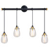 Vaxcel Lighting P0234 Kassidy 4 Light 32-1/2"W Pendant - Black and Natural