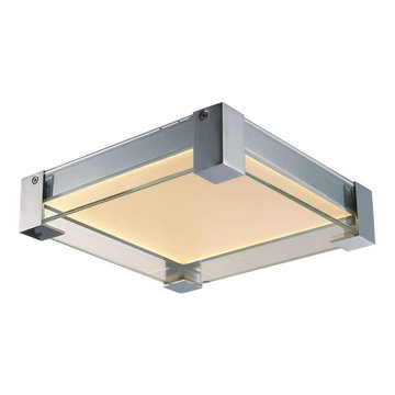 4 Light LED Bulb Flush Mount, Polished Chrome