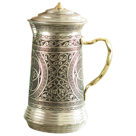 BeldiNest Hand Chiseled Arabesque Copper Pitcher