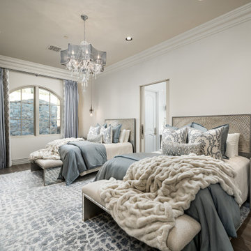 Two Bed Guest Bedroom with Soft Blue Bedding