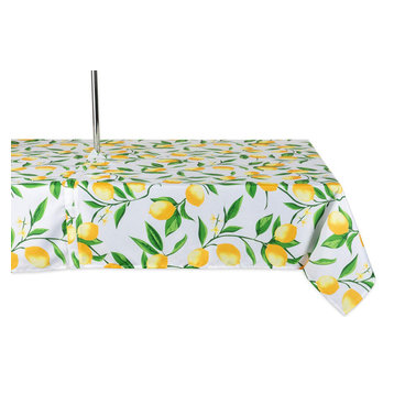 DII Lemon Bliss Print Outdoor Tablecloth With Zipper