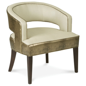 Hayley Occasional Chair, 8703 Alabaster Fabric, Finish: Walnut