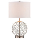 Lite Source - Lite Source LS-22899 Mabon - One Light Table Lamp - Mabon One Light Table Lamp Satin Nickel White Fabric Shade *UL Approved: YES *Energy Star Qualified: n/a  *ADA Certified: n/a  *Number of Lights: Lamp: 1-*Wattage:23w E27 bulb(s) *Bulb Included:No *Bulb Type:E27 *Finish Type:Satin Nickel