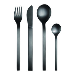 mono - mono mono-a black edition ( 4 piece, brushed) - Flatware And Silverware Sets