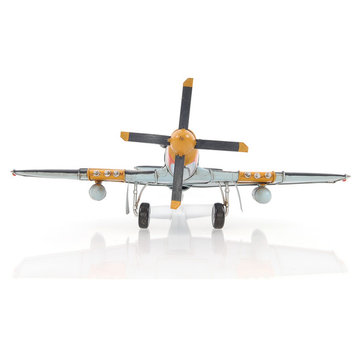 1943 Grey Mustang P51 1:40 Collectible Metal scale model Airplane