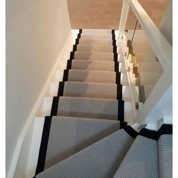Grey Carpet with a Black Border to Stairs