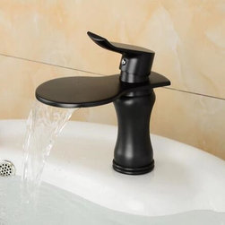 Antique Brass Black Bronze Bathroom Sink Faucet Waterfall Faucets TF0227B - Bathroom Sink Faucets