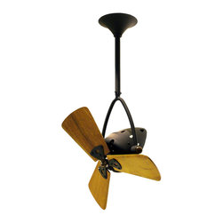Jarold Direcional Bronzette Single Ceiling Fan with Wood Blades - Ceiling Fans