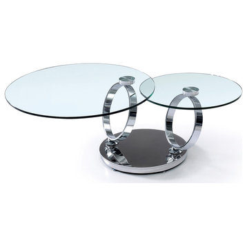 Satellite Coffee Table in High Polished Stainless Steel Base