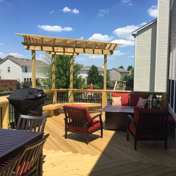 Wood Deck and Free Standing Pergola Combination