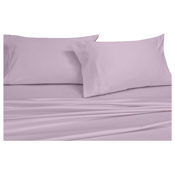 100% Cotton Percale Pillowcases, Set of 2, 300 Thread Count, Lilac, Standard