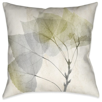 Laural Home Smoky X-Ray Leaves Indoor Decorative Pillow, 18"x18"