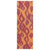 Global BHS-0017455 Woven Wool Orange Ikat Kitchen Rug | 2'6" x 8'