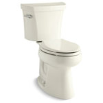 Kohler - Kohler Highline 2-Piece Elongated 1.6 GPF Toilet w/ Left-Hand Lever, Biscuit - Innovative features and performance have made Highline toilets an industry benchmark since 1966. Continuing the tradition is this two-piece Highline toilet, which provides a standard chair height and an elongated bowl for maximum comfort. Precision engineering delivers powerful flushing at 1.6 gallons per flush. With its versatile looks, Highline complements a variety of bathroom styles.