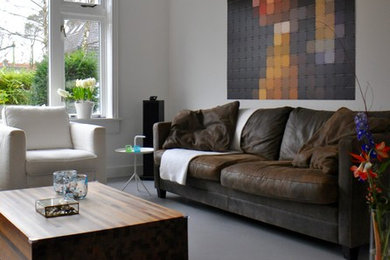 Inspiration for a contemporary living room remodel in Amsterdam