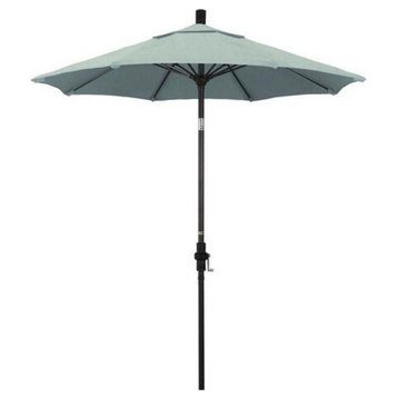 7.5' Bronze Collar Tilt Lift Fiberglass Rib Aluminum Umbrella, Sunbrella, Spa