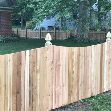 Western Red Cedar Spaced picket fence Concave Top
