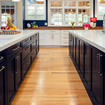 Large, two island custom kitchen