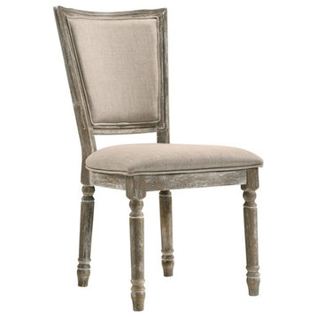 ACME Gabrian Upholstered Dining Side Chair in Reclaimed Gray (Set of 2)