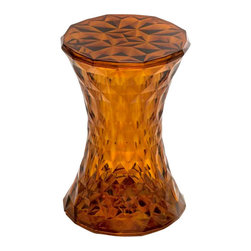 Kartell - Kartell Stone Stool, Transparent Amber - Accent And Garden Stools