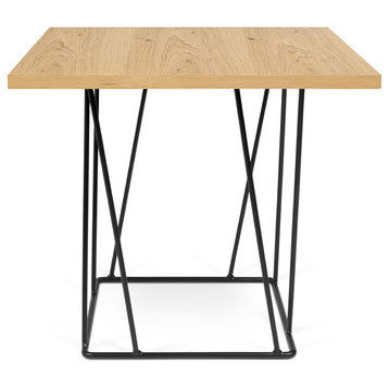 Helix 20"x20" Side Table, Top: Wild Oak, Base: Black