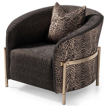 Lisbon Accent Chair, Onyx/Gold