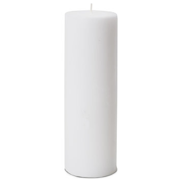 White Pillar Candles, 3"x9", Set of 4