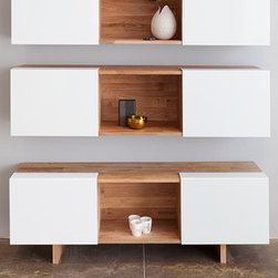 LAXseries Wall Mounted 3X Shelf with white aluminum cover panels - Entertainment Centers And Tv Stands
