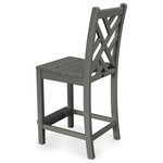 POLYWOOD - Polywood Chippendale Counter Side Chair, Slate Gray - This counter height chair adds a bit of height to the elegant Chippendale style. POLYWOOD furniture is constructed of solid POLYWOOD lumber that's available in a variety of attractive, fade-resistant colors. It won't splinter, crack, chip, peel or rot and it never needs to be painted, stained or waterproofed. It's also designed to withstand nature's elements as well as to resist stains, corrosive substances, salt spray and other environmental stresses. Best of all, POLYWOOD furniture is made in the USA and backed by a 20-year warranty.