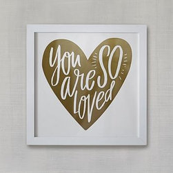 Pottery Barn Kids - So Loved Heart Wall Art by Minted(R) 8x8, Black - Home Decor