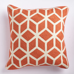CUBED PILLOW COVER &ndash; PERSIMMON - NEW - Products