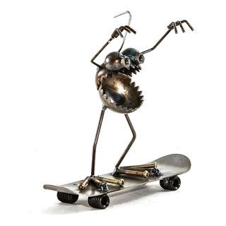 Sugarpost Gnome Be Gone Mini Chopper Motorcycle Welded Metal Art