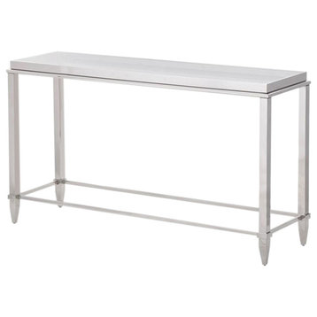 Modrest Agar Modern Glass and Stainless Steel Console Table