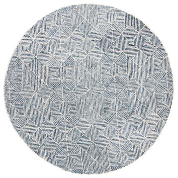 Safavieh Abstract Collection, ABT763 Rug, Blue, 6' Round