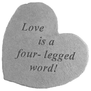 "Love is a Four-Legged Word" Heart Garden Stone