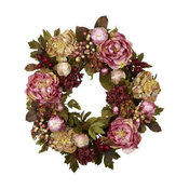 24 in. Peony and Hydrangea Wreath