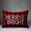 Merry & Bright Red Plaid 14"x20" Throw Pillow