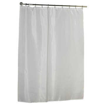 Standard-Sized Polyester Fabric Shower Curtain Liner in White