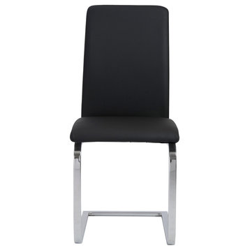 Cinzia Side Chair, Black/Chrome